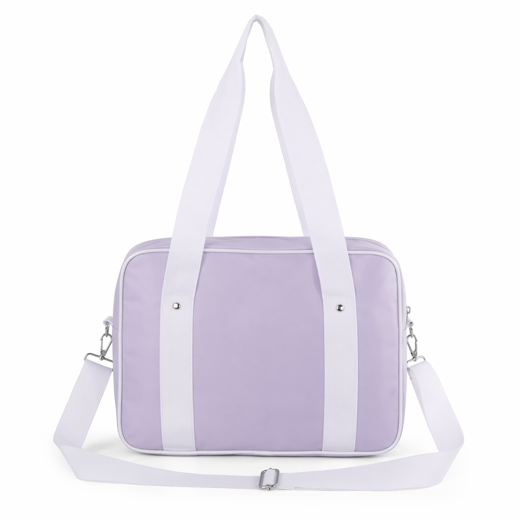 Kawaii Pastel Duffle Bag with Transparent Hearts Lavender