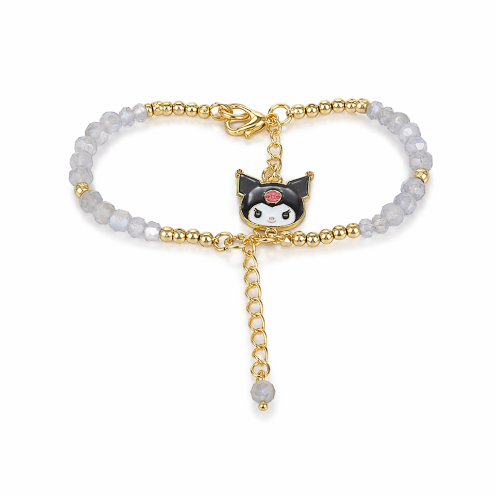 Kawaii Beaded Bracelets Inspired by Sanrio Characters Gold Chain Kuromi