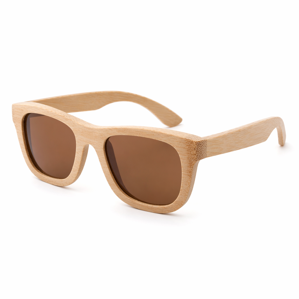 Chic Bamboo Wood Sunglasses for Style and UV Protection Brown