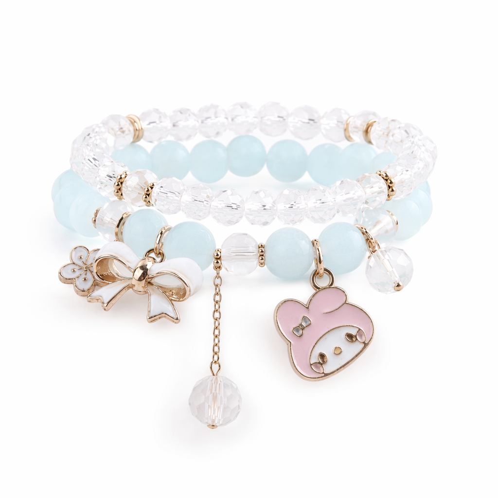 Kawaii Beaded Bracelets Inspired by Sanrio Characters Blue Bead Melody