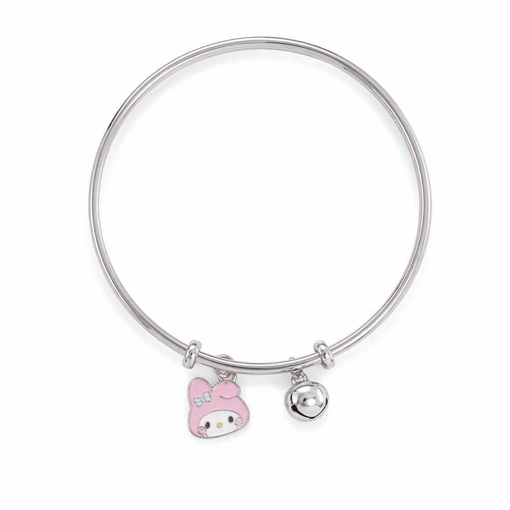 Kawaii Beaded Bracelets Inspired by Sanrio Characters Silver Bangle Melody