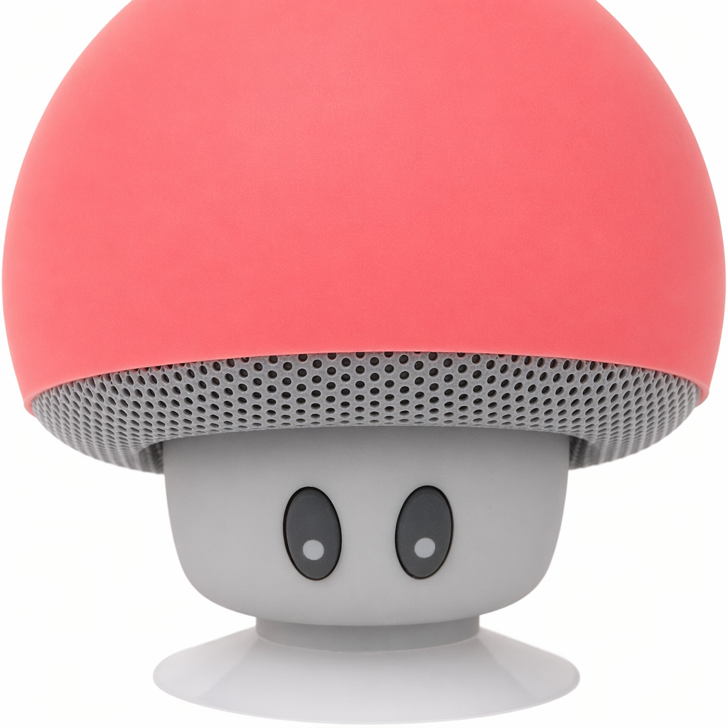 Portable Bluetooth Speaker with Suction Cup and Built-in Microphone Red