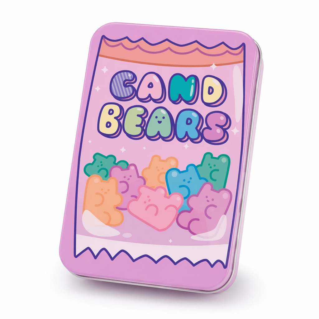 Kawaii Aluminum Storage Tins for Organized Cosparty Bedrooms Instock Gummy Bear Candies