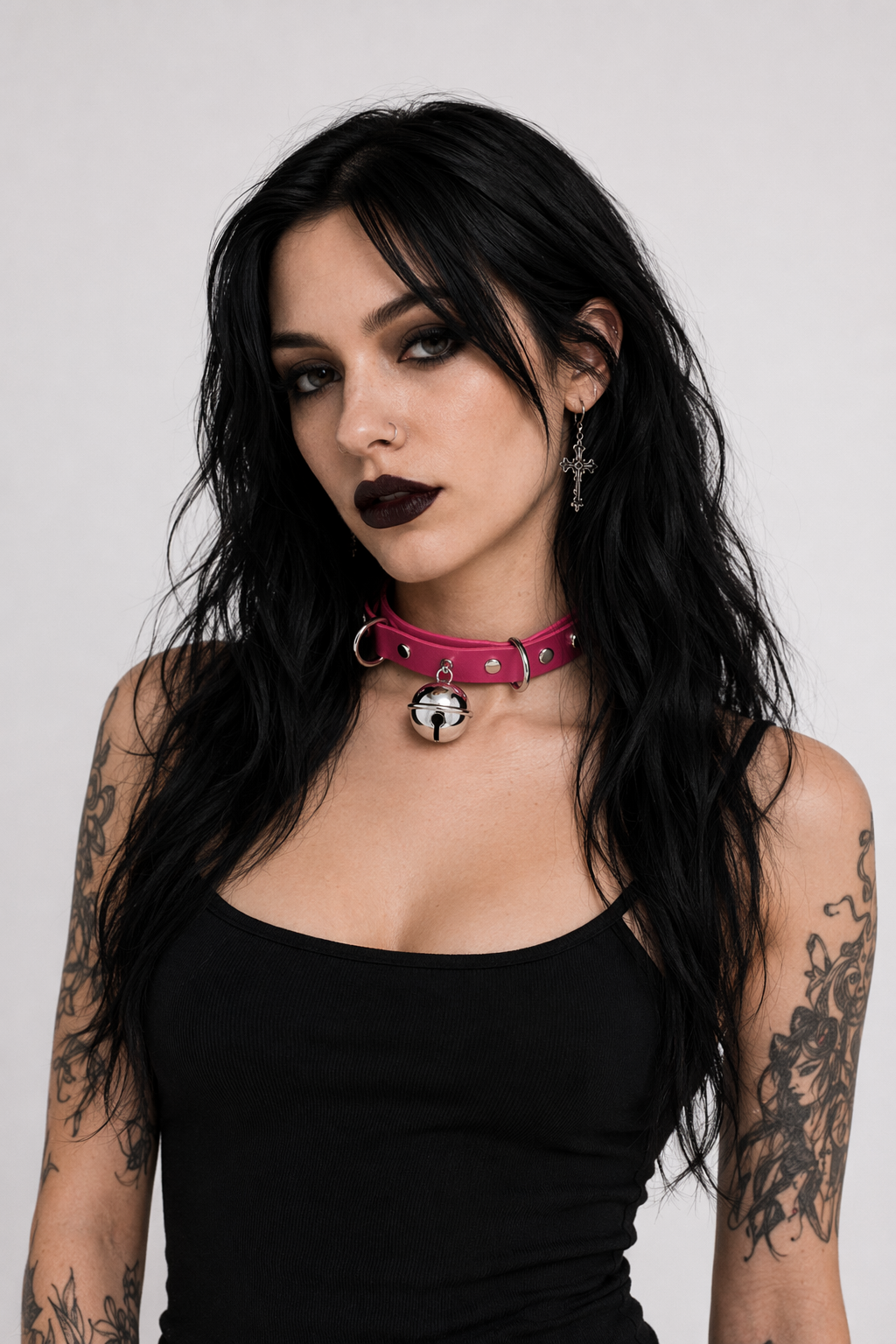 Gorgeous Bell Collar Inspired by Neko Cosplay Culture Rose red