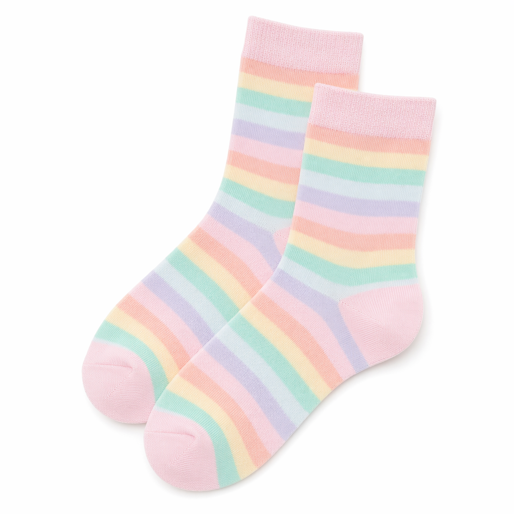 Pastel Rainbow Socks for Fairy Kei Fashion Lovers Pastel Rainbow