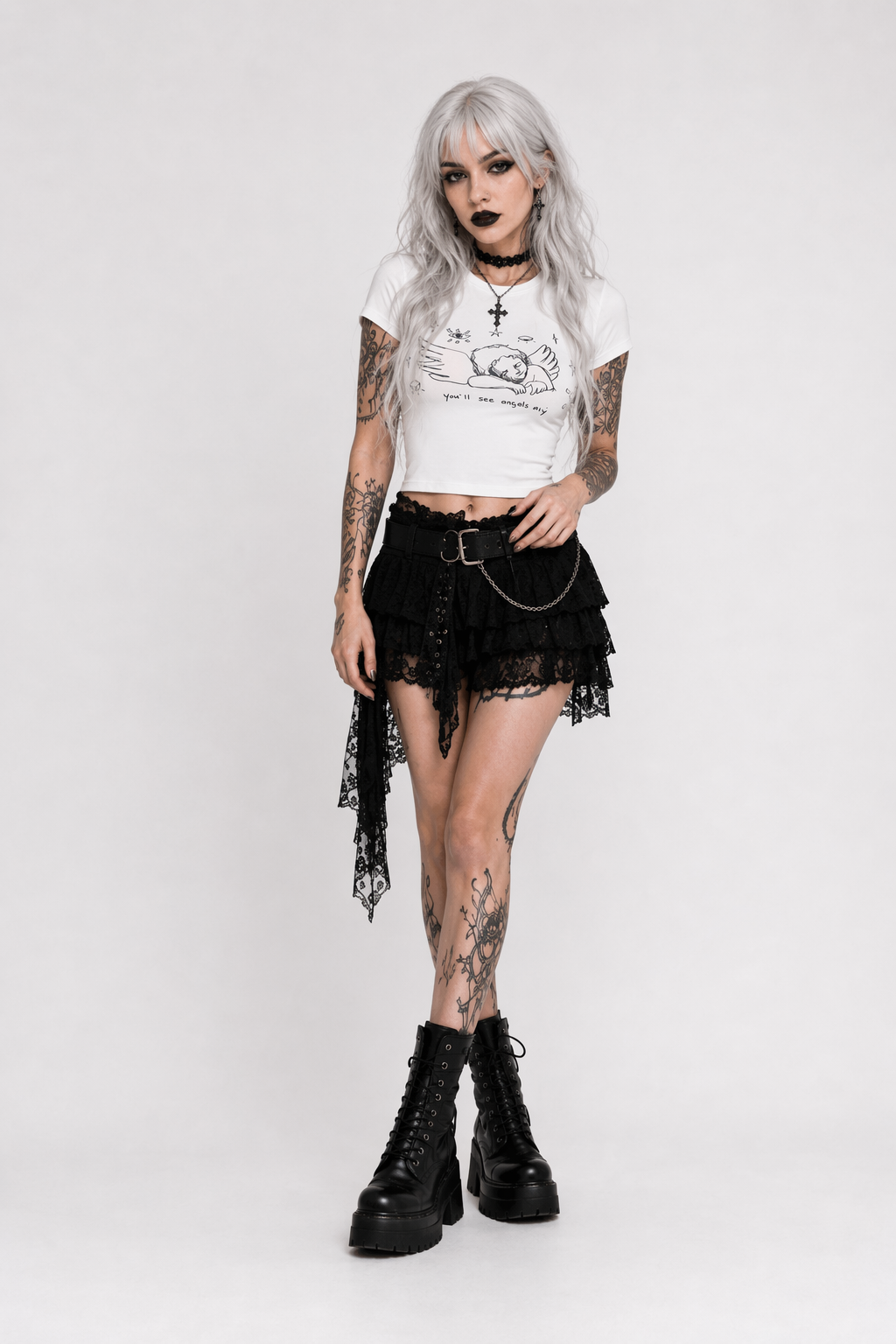Sleepy Angel Tee for Fairycore and Angelcore Aesthetics S