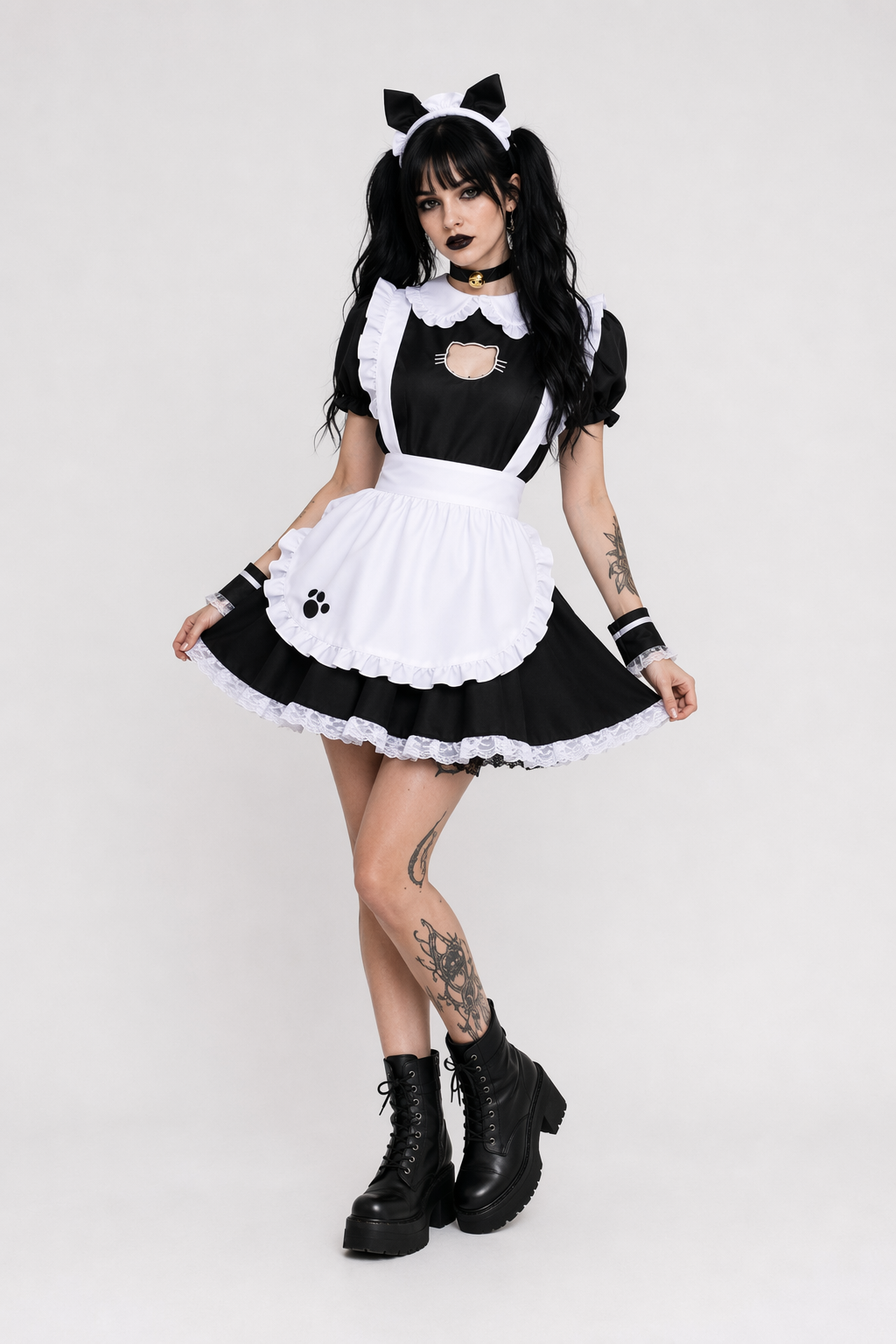 Sweet Maid Cafe Cosplay Outfit with 82cm Length for Cute Neko Coord S