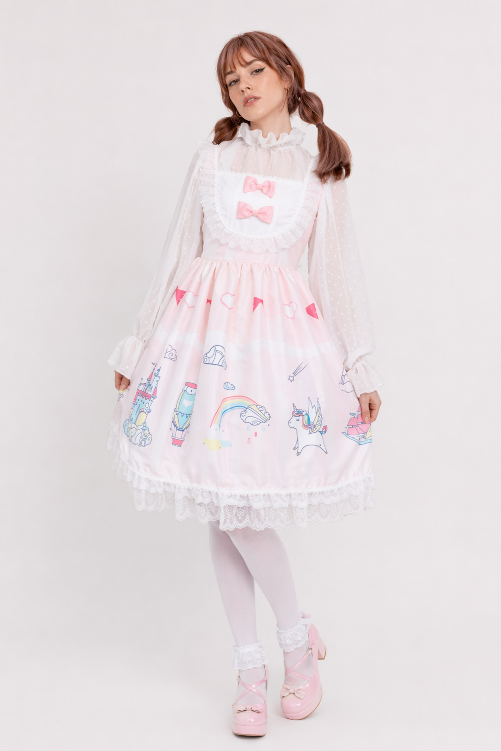Enchanted Kingdom Traditional Lolita Dress for Young Princesses Pink Dress