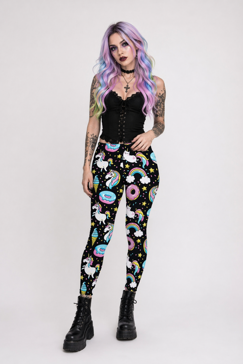 Unicorn Themed Plus Size Leggings in Vibrant Colors XXXL