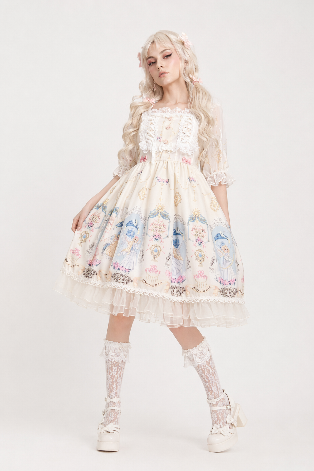 Celestial Angel Symphony Lolita Dress for Ethereal Fashion Lovers Apricot