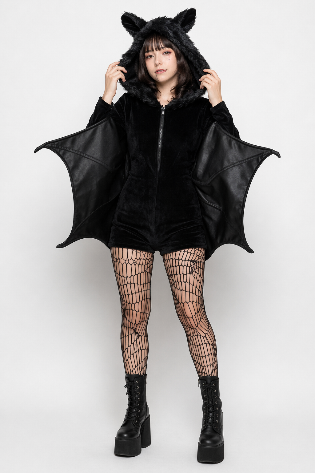 Bat-Wing Furry Complete Cosplay Set for Halloween Fun M