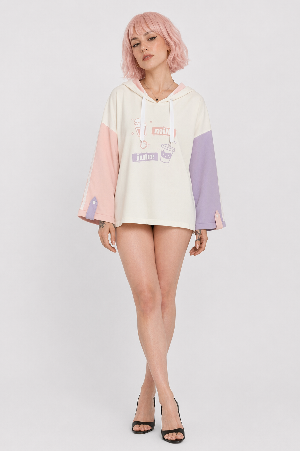 Sweet Pastel Milk Juice Hoodie for Cosparty Style L