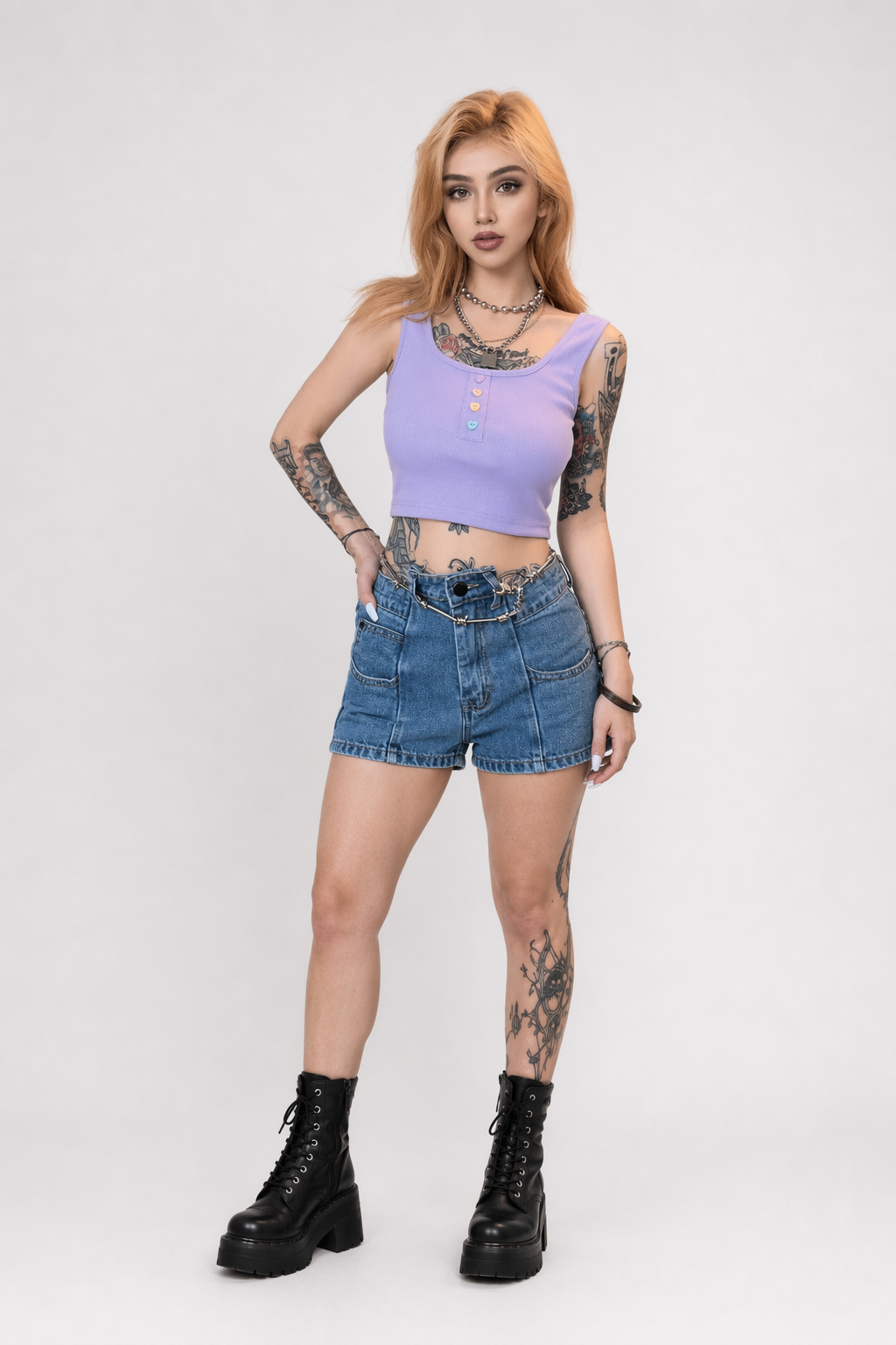 Pastel Purple Candy Colored Crop Top for a Sweet Girly Look S