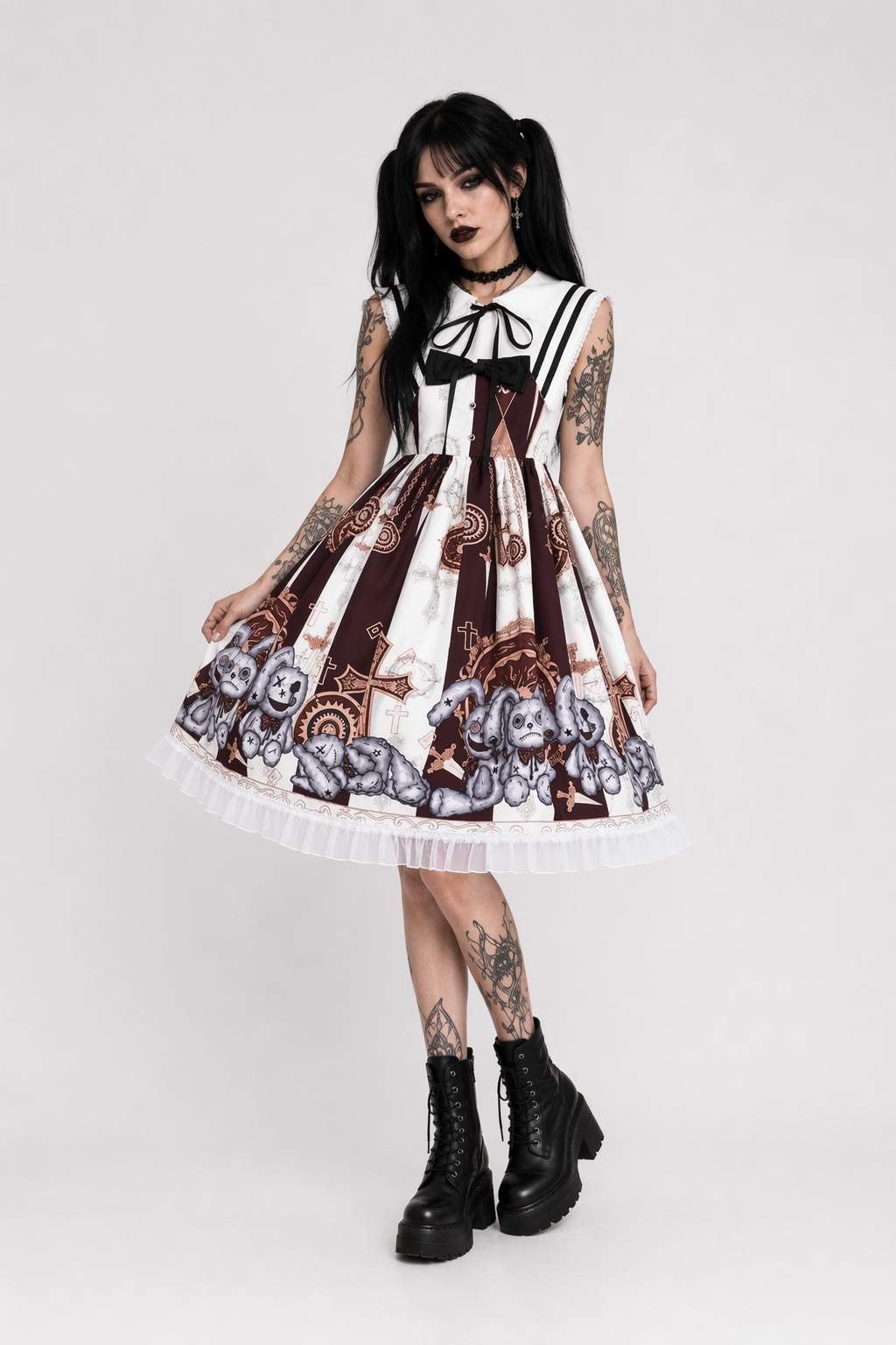 Gothic Inspired Lolita Dress for Kawaii Princesses White