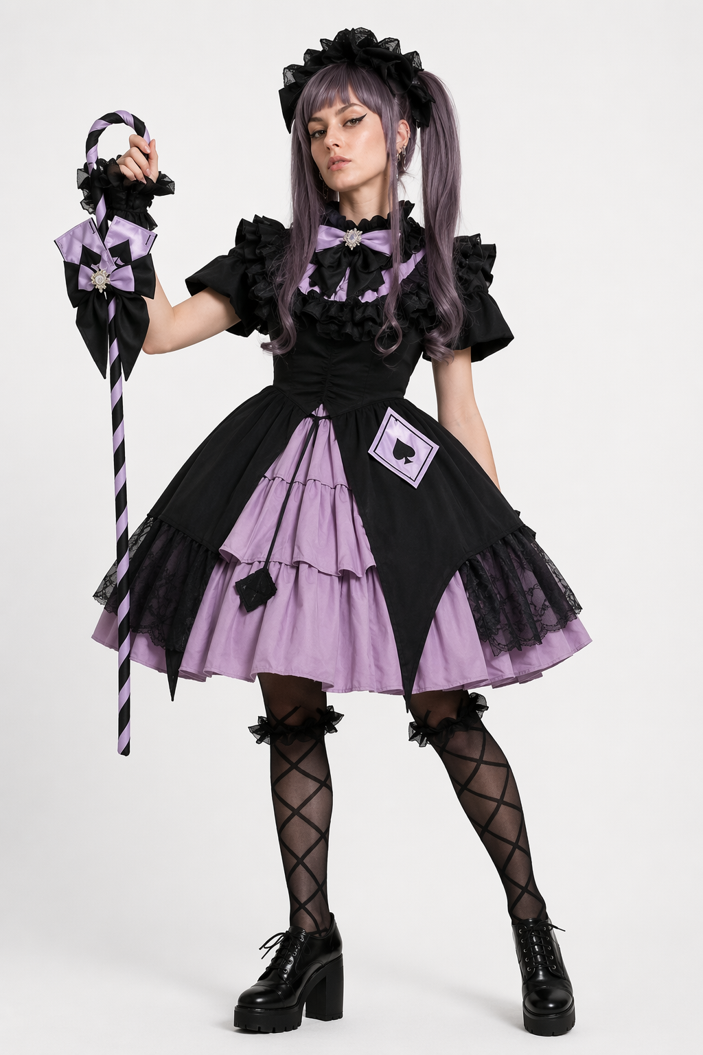 Purple Spade Lolita Dress for Enchanting Evening Looks L