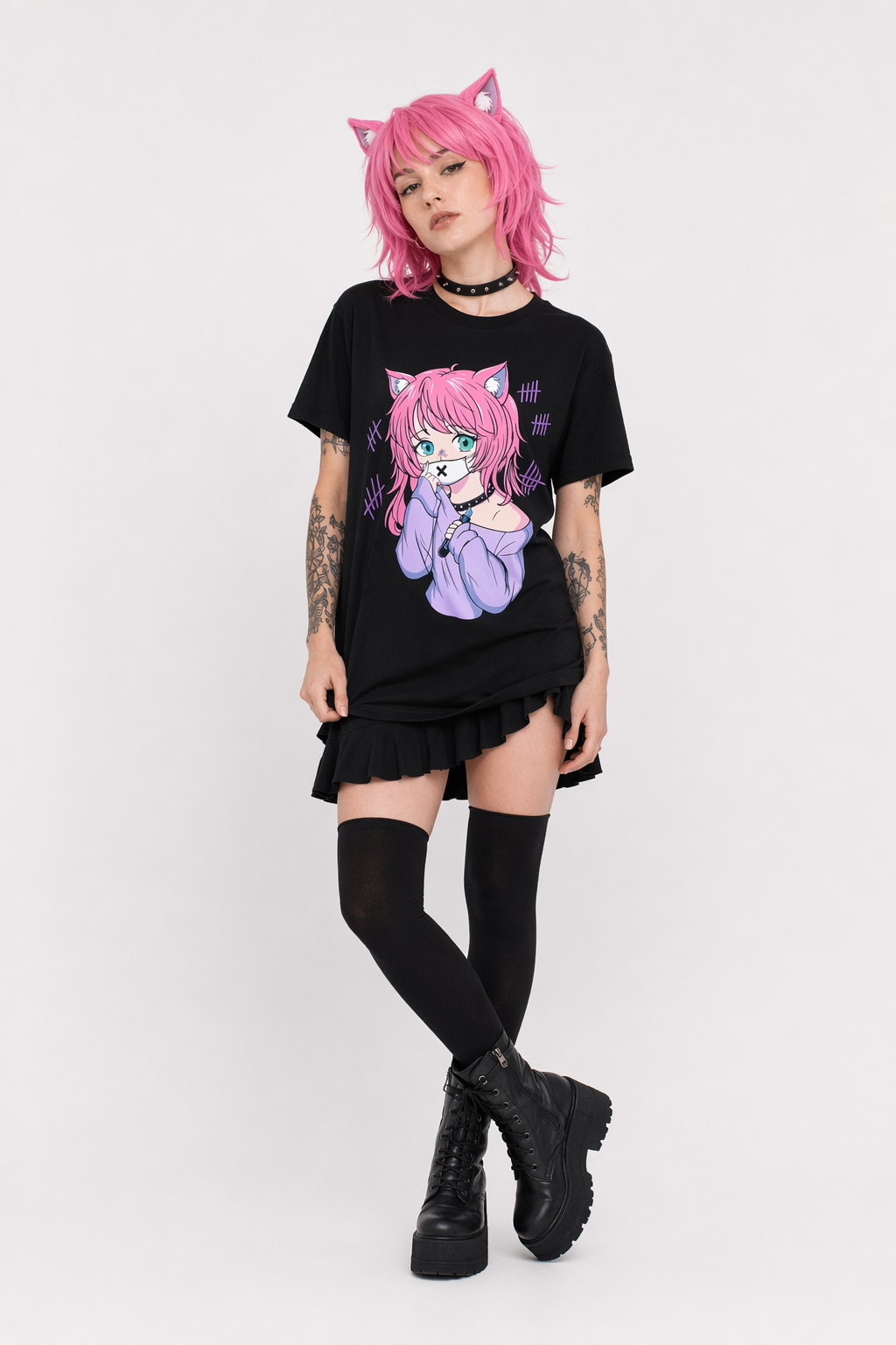 Pastel Goth Senpai T-Shirt for Otaku Fans M