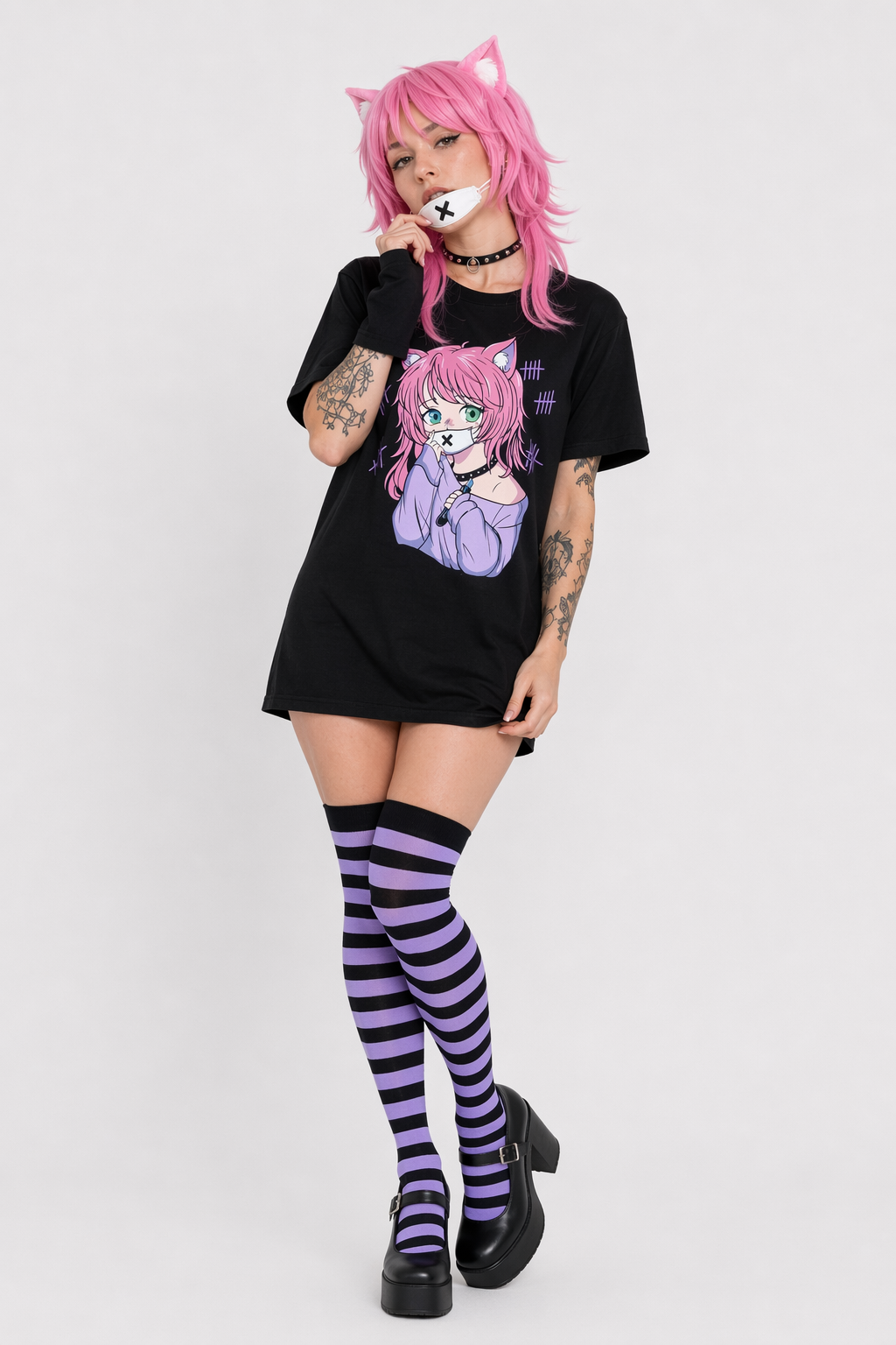 Pastel Goth Senpai T-Shirt for Otaku Fans L
