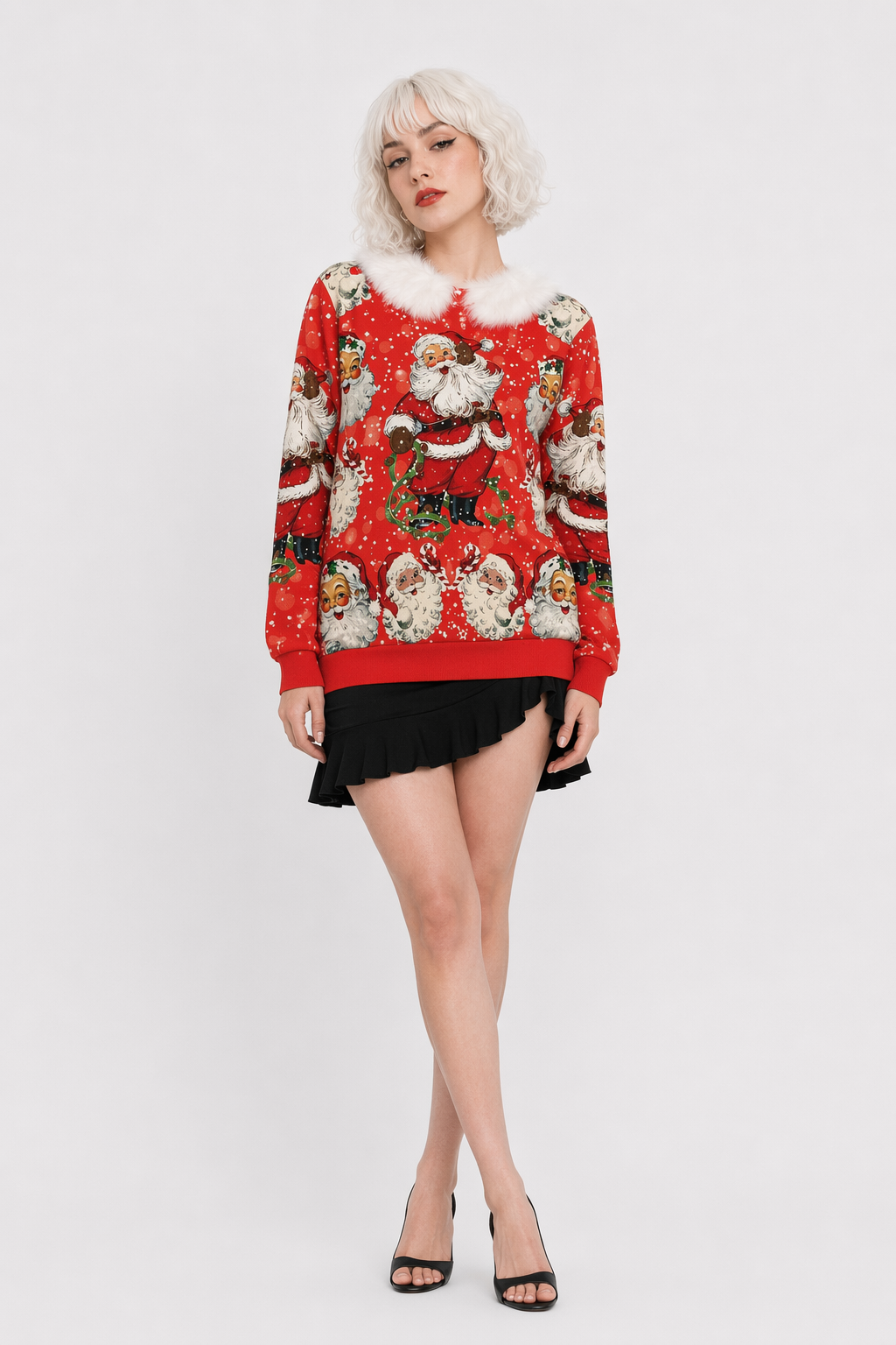 Cozy Christmas Crewneck Sweaters for Holiday Cheer Vintage Santa