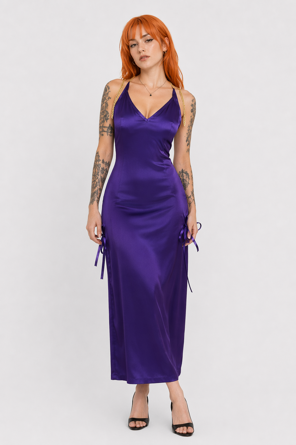 One Piece Nami Purple Dress Cosplay Costume L