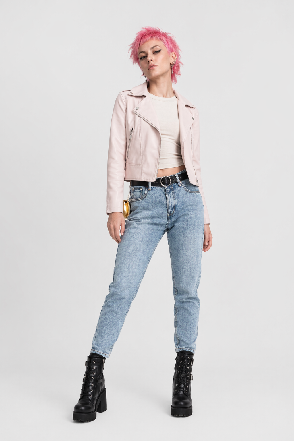Vegan Leather Moto Jacket for Cosparty in Multiple Colors Pink