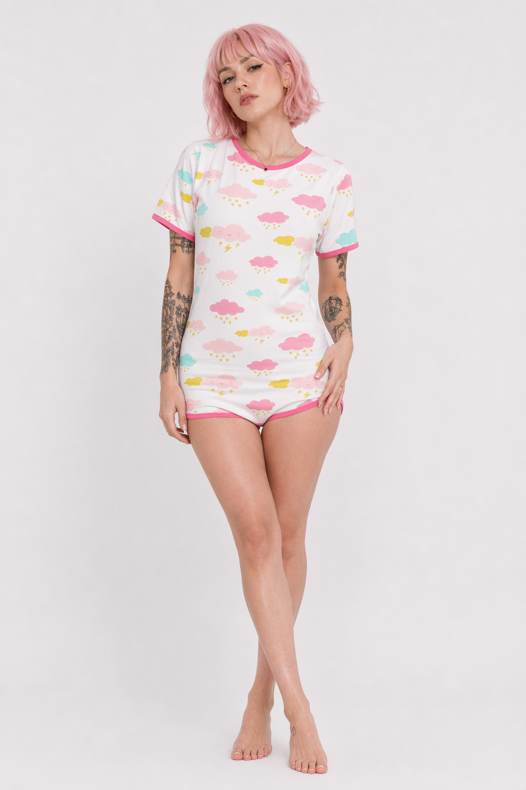 Cloudy Sky Adult Onesie with Snap Crotch for Kawaii Relaxation XL