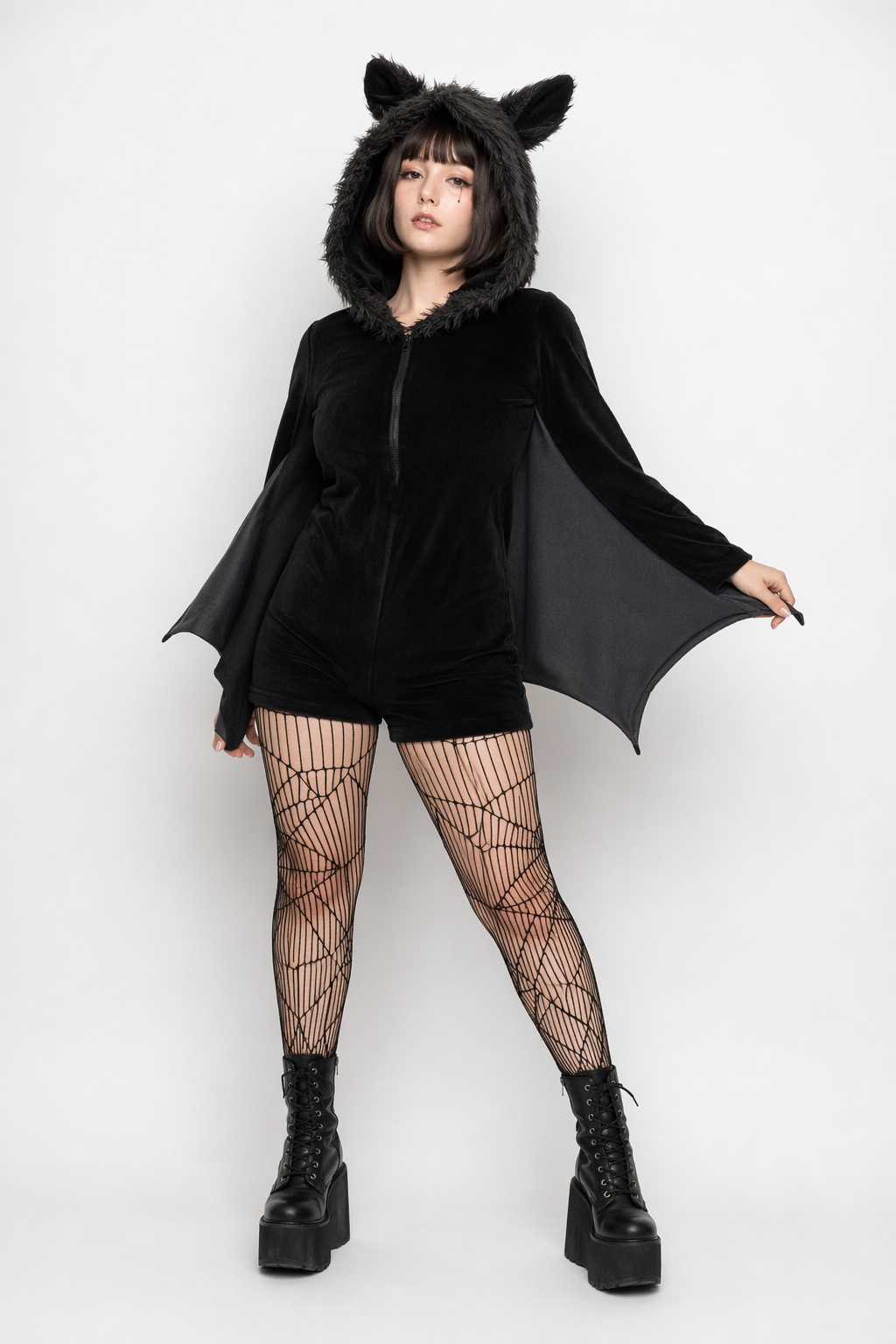 Bat-Wing Furry Complete Cosplay Set for Halloween Fun L