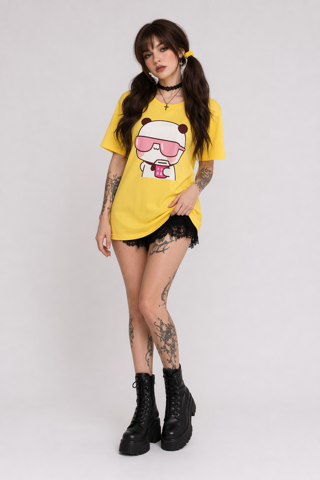 Cute Couple Dudu & Bubu Matching Shirts for Playful Couples 2399 Yellow