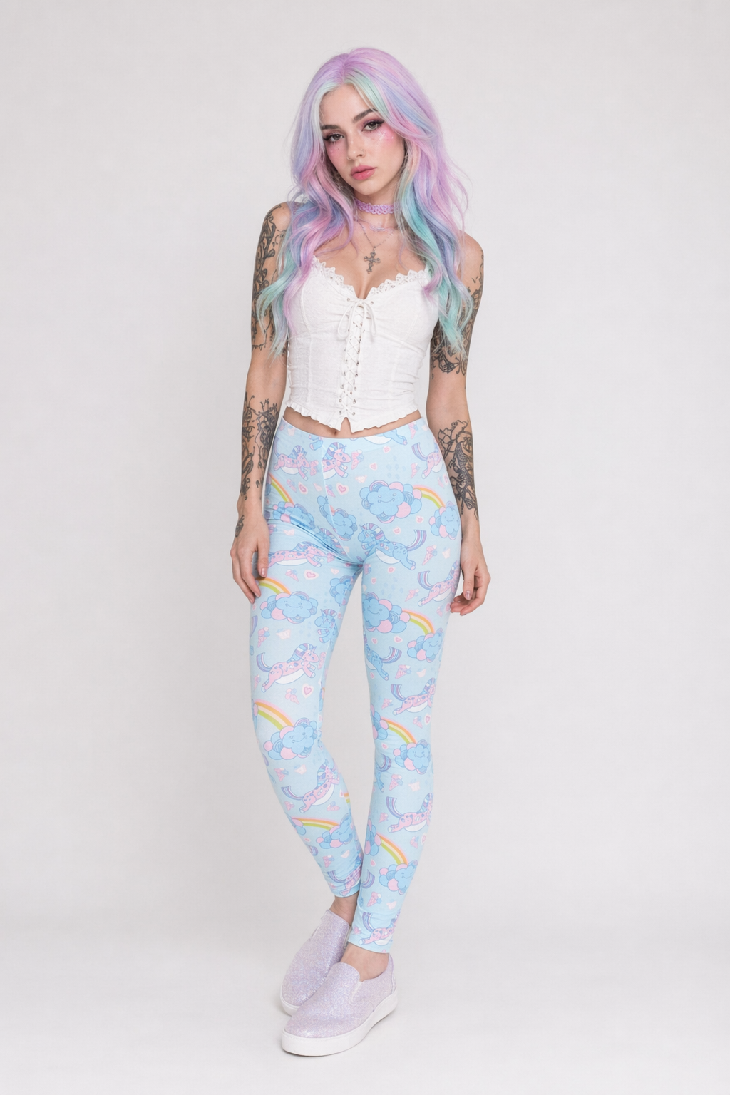 Pastel Baby Unicorn Leggings for Cosparty Style Default Title