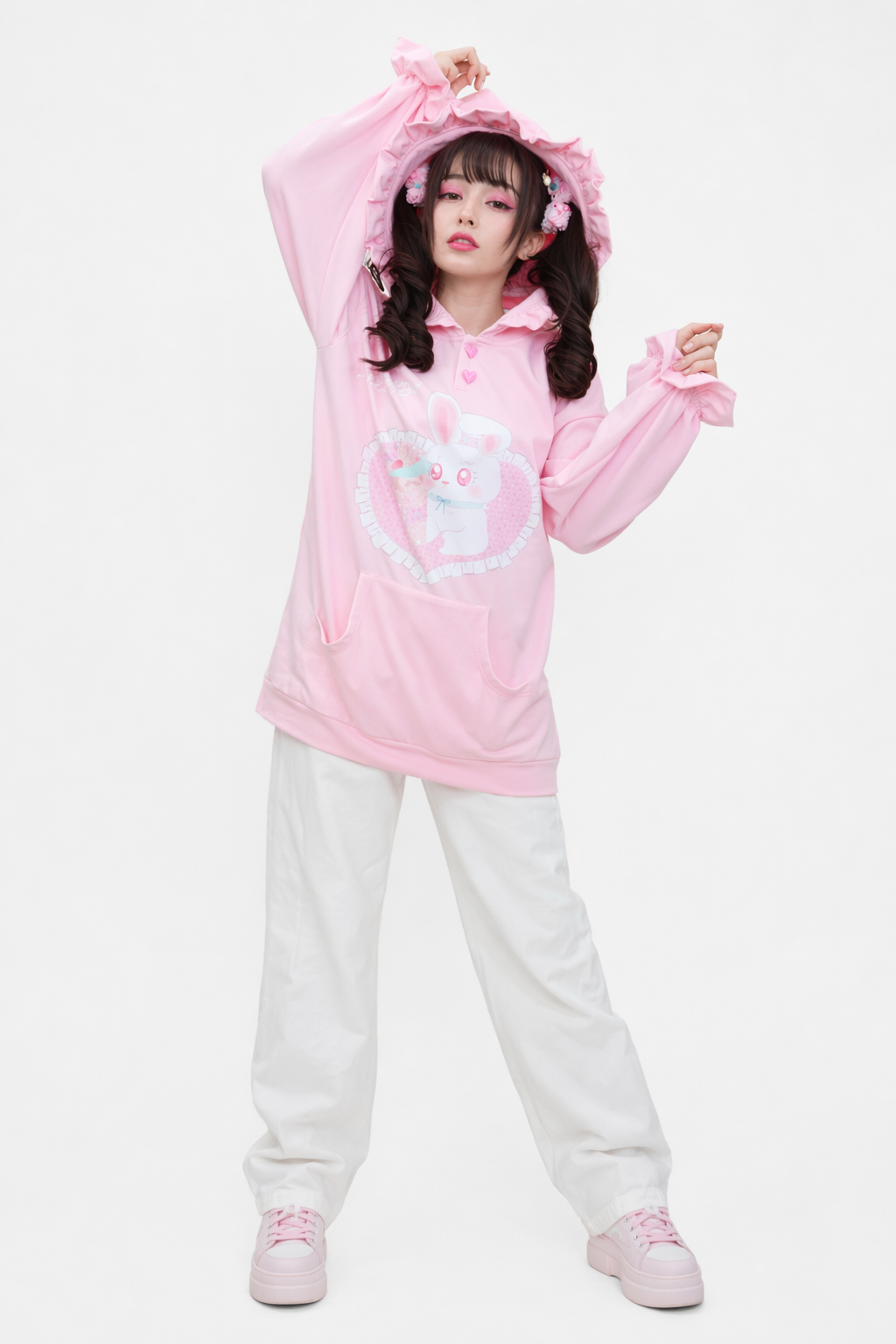 Kawaii Baby Bun Hoodie with Ice Cream Design for Little Ones XL