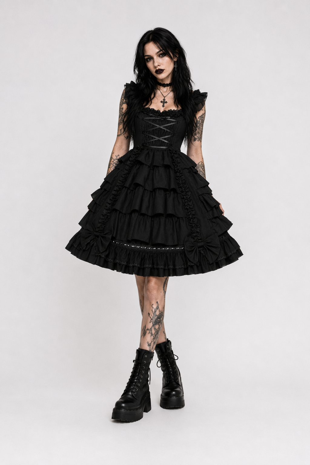 Exquisite Royal Victorian Lolita Dress with Luxurious Detailing Black