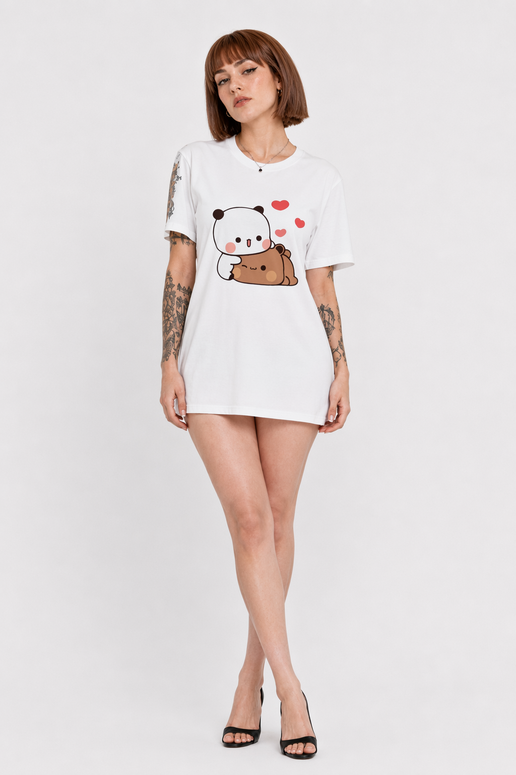 Dudu & Bubu Casual Tee Featuring Adorable Bubu Design White