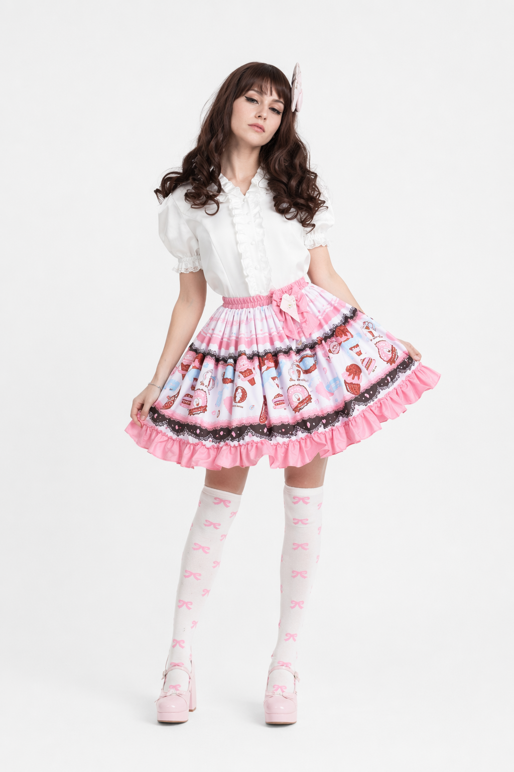 Sweet Lolita Skirt with Tea and Crumpet Style Design L