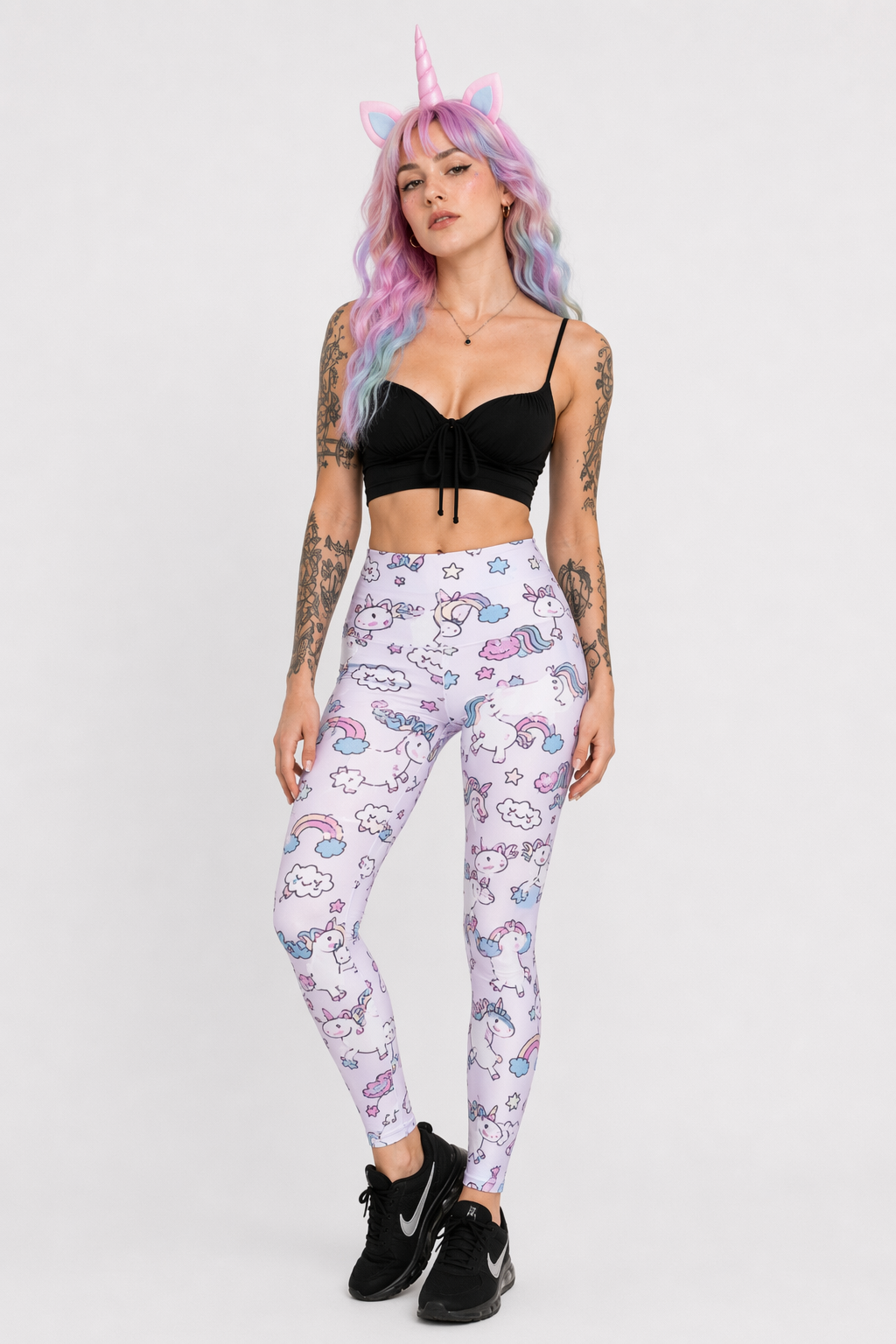 Kawaii Pastel Unicorn and Cloud Yoga Pants 4XL