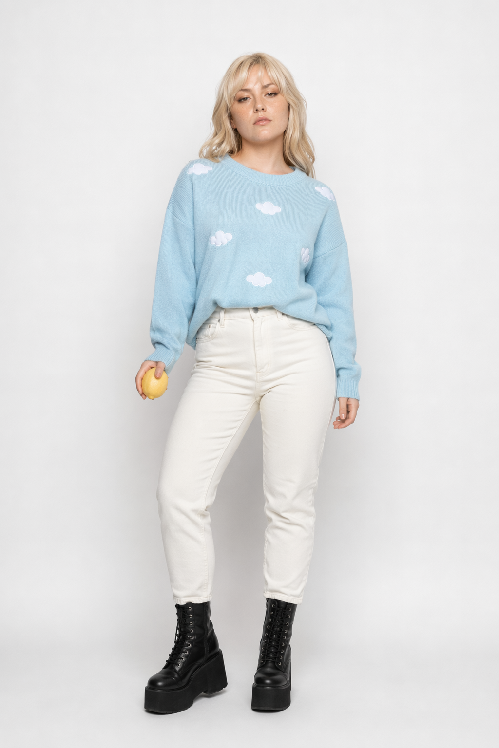 Cozy Cloud Crewneck Sweater for Ultimate Comfort and Style Blue