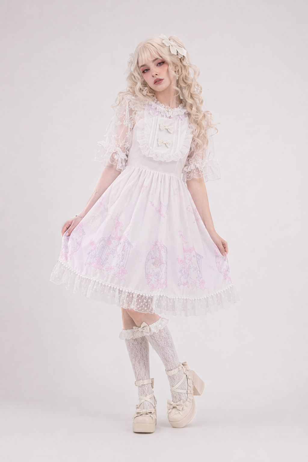 Fairy Kei Inspired Sweet Lolita Dress for Kawaii Princesses Apricot Dress