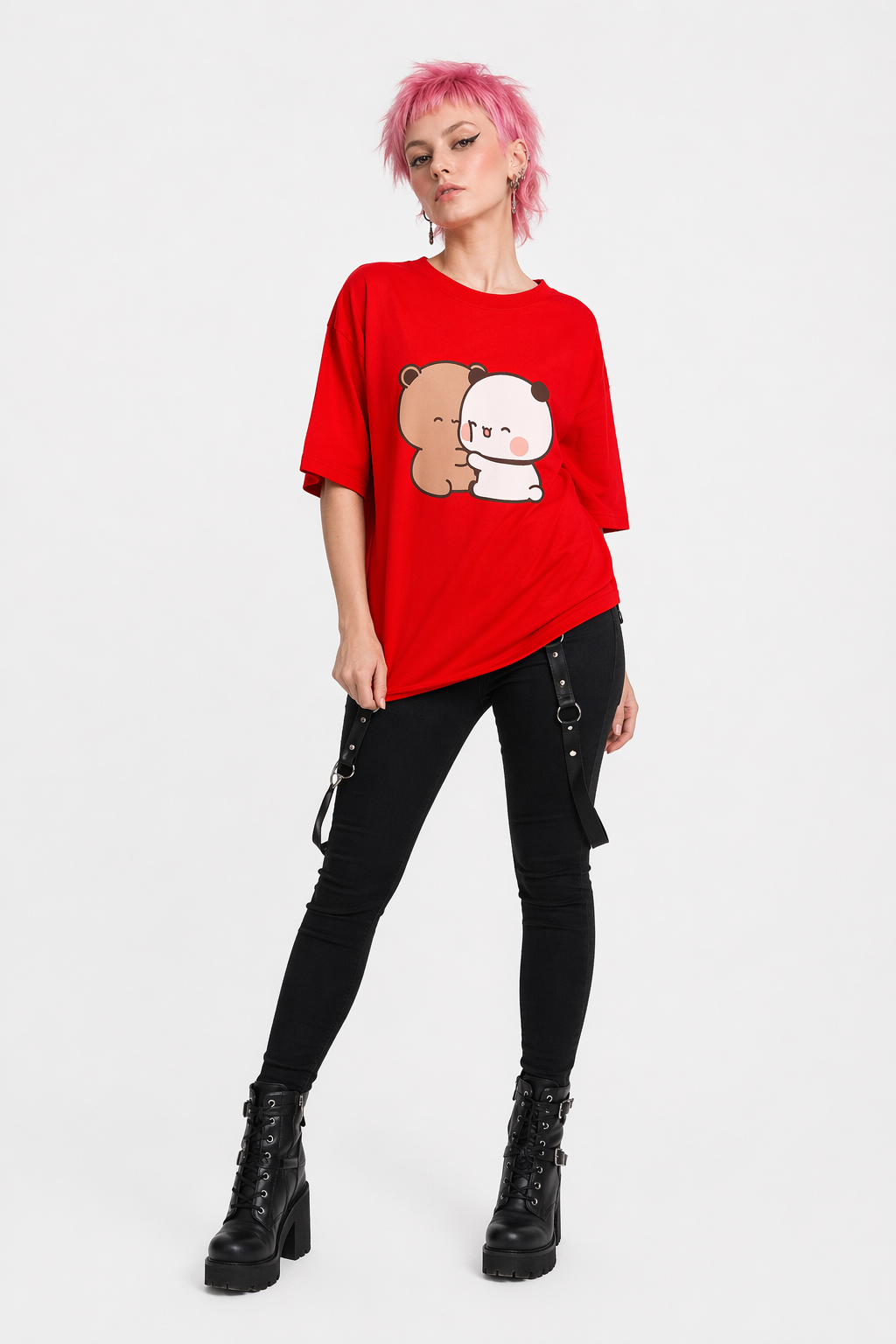 Dudu & Bubu Women’s T-Shirt for Stylish Fans of Dudu & Bubu red