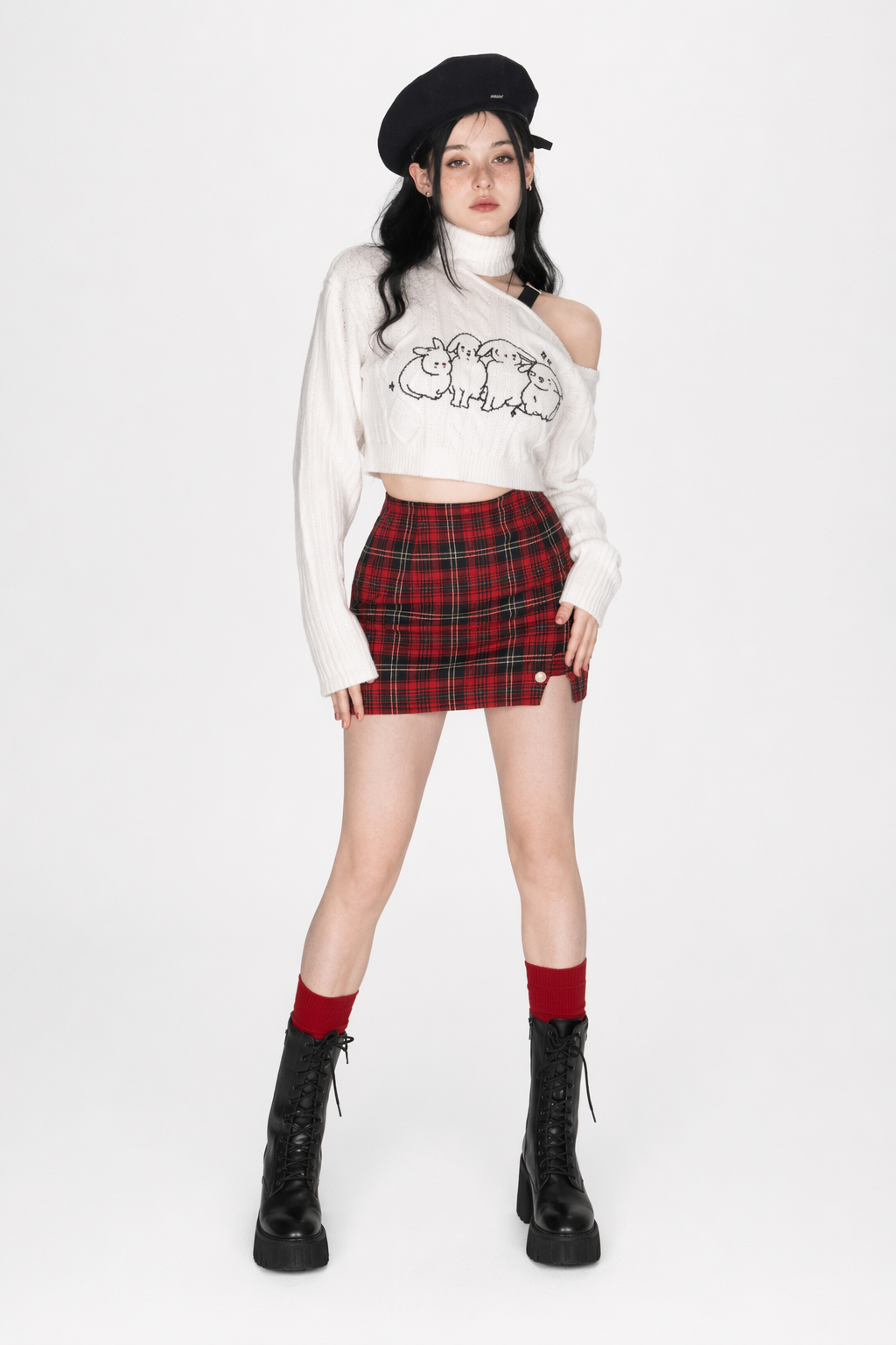 Buncha Bunnies Slouchy Turtleneck for Cute and Cozy Style S