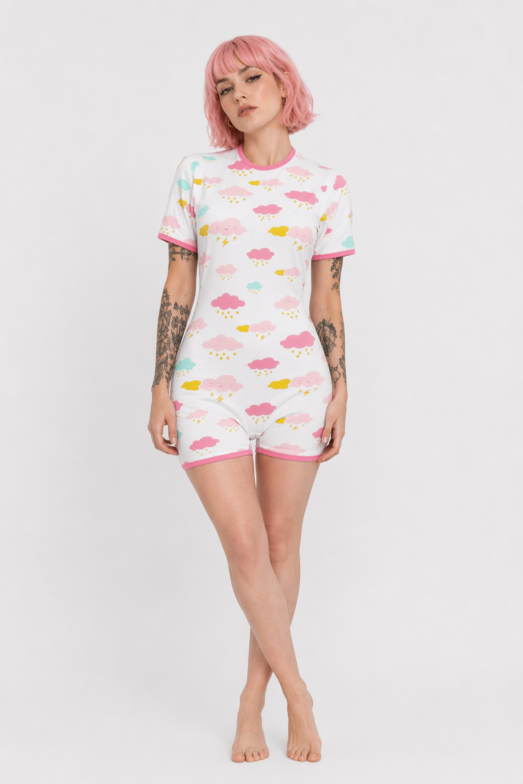 Cloudy Sky Adult Onesie with Snap Crotch for Kawaii Relaxation XXL