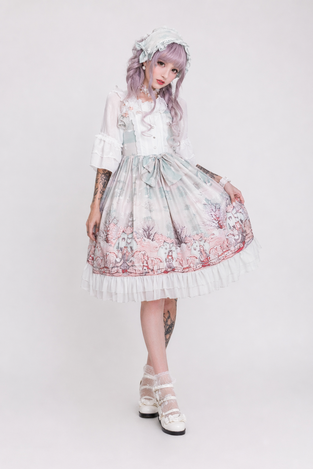 Fairy-Kei Forest Fairy Lolita Dress for Kawaii Princesses Greenish Blue