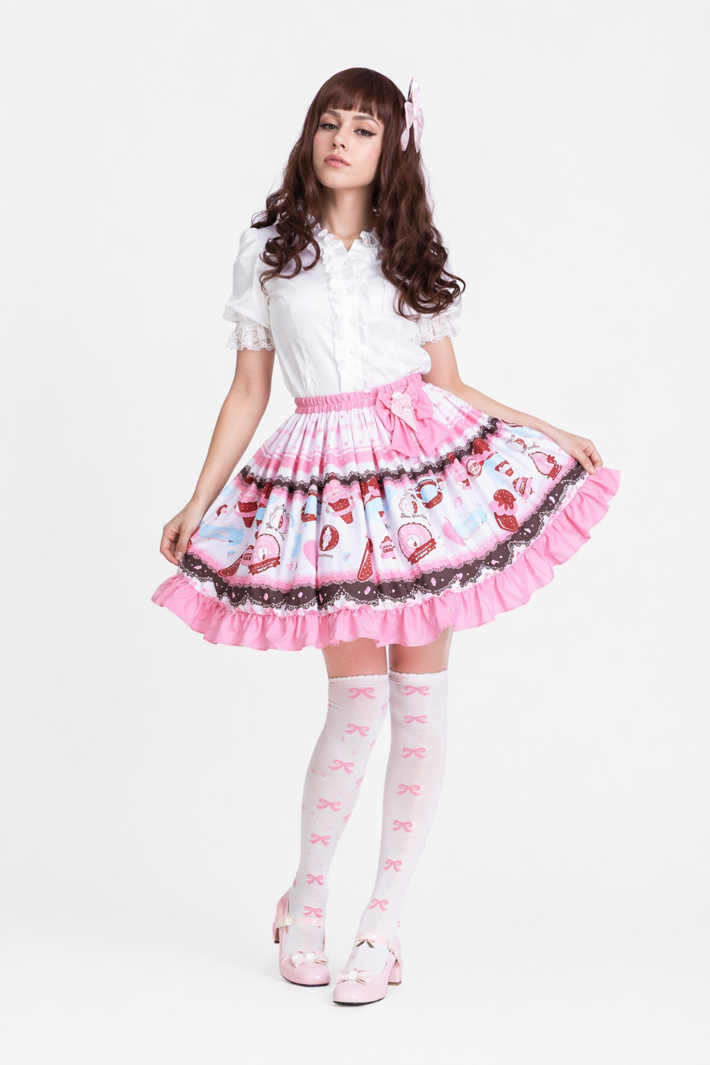 Sweet Lolita Skirt with Tea and Crumpet Style Design M