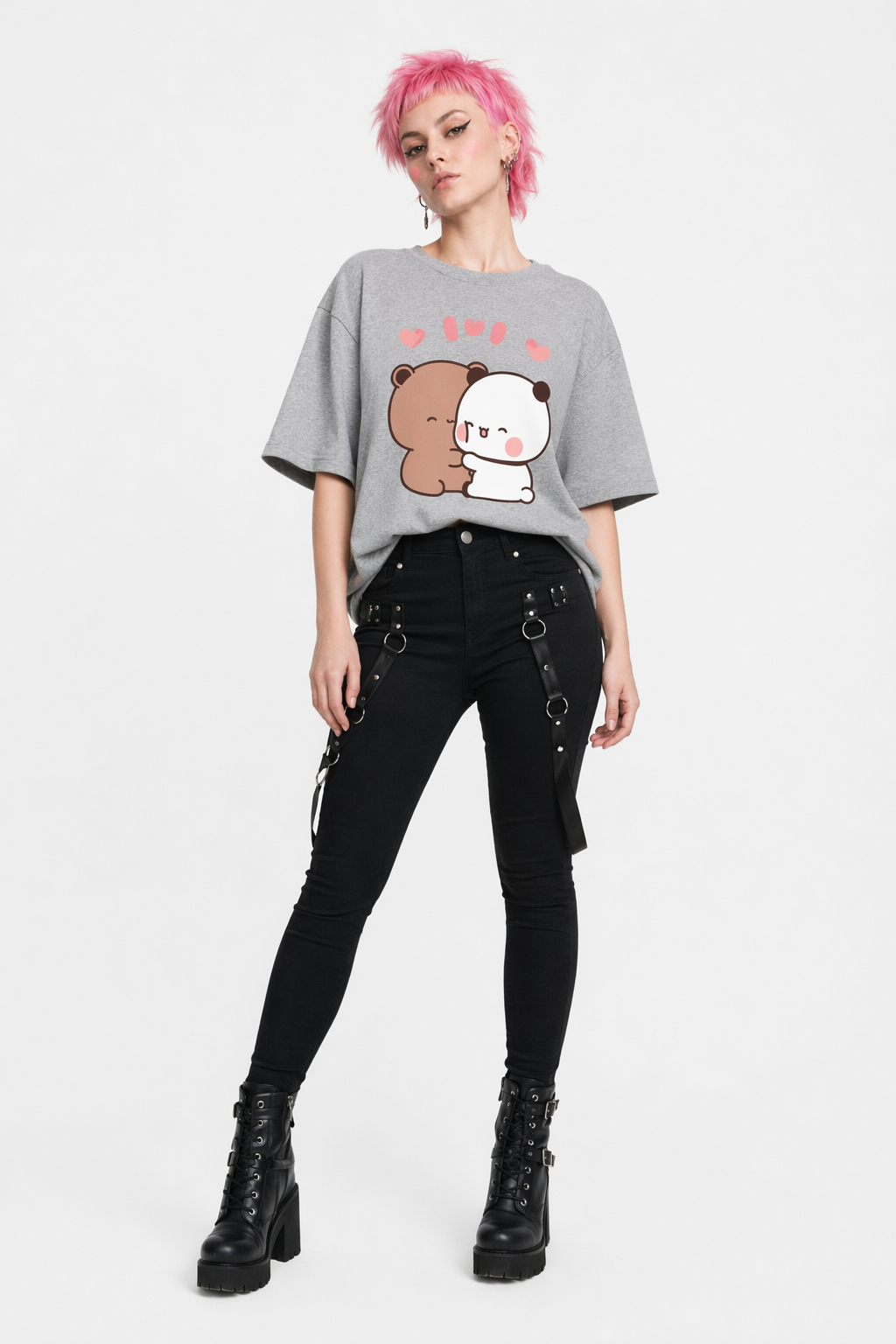 Dudu & Bubu Women’s T-Shirt for Stylish Fans of Dudu & Bubu gray
