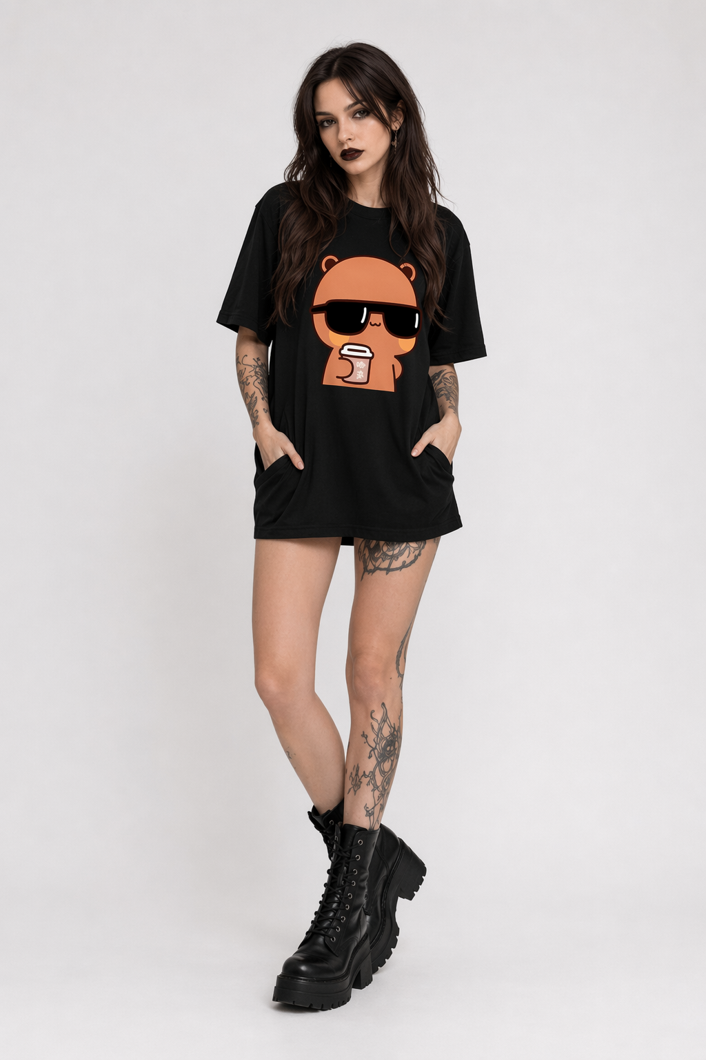 Cute Couple Dudu & Bubu Matching Shirts for Playful Couples 2400 Black