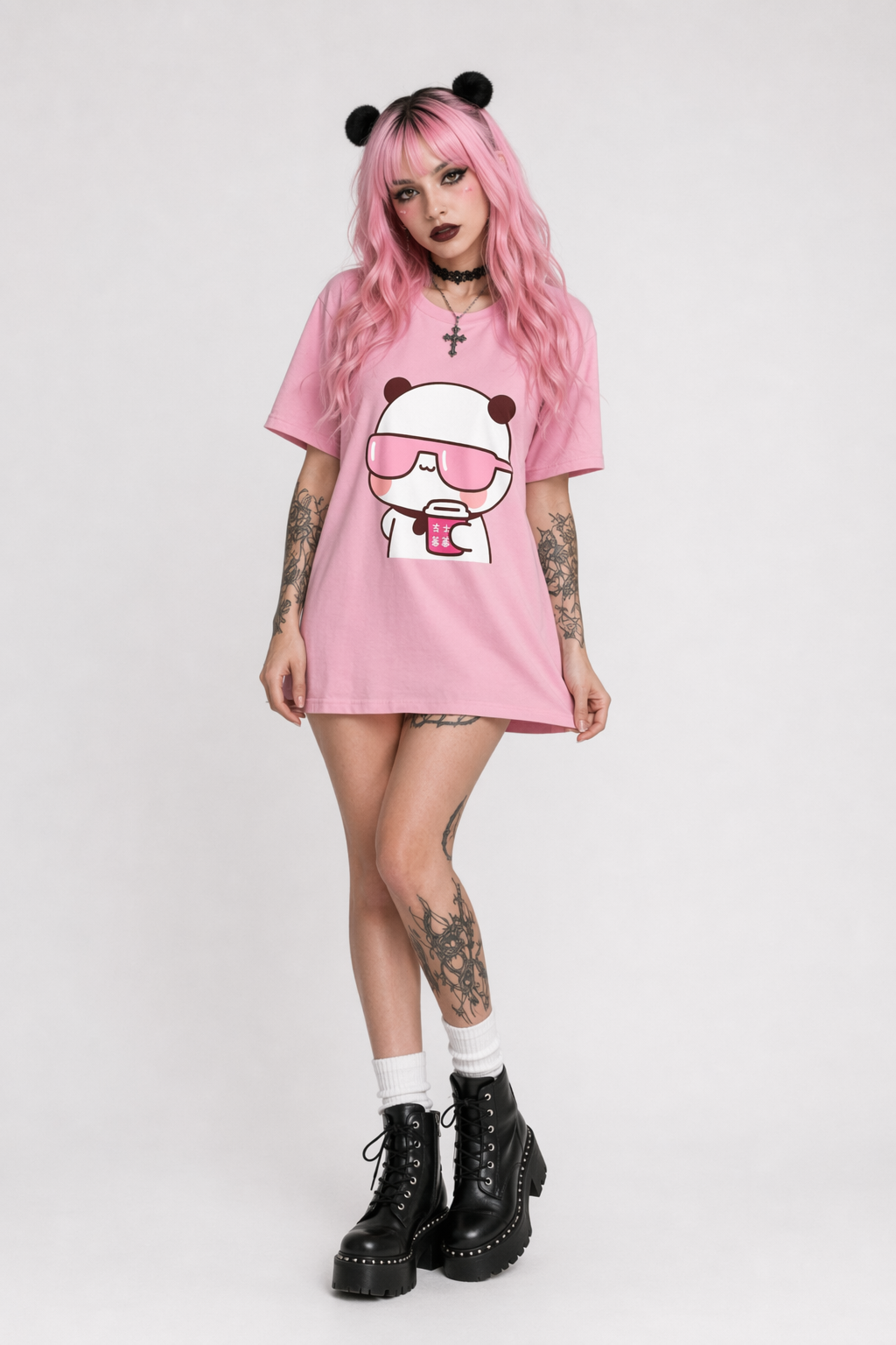 Cute Couple Dudu & Bubu Matching Shirts for Playful Couples 2399 Pink