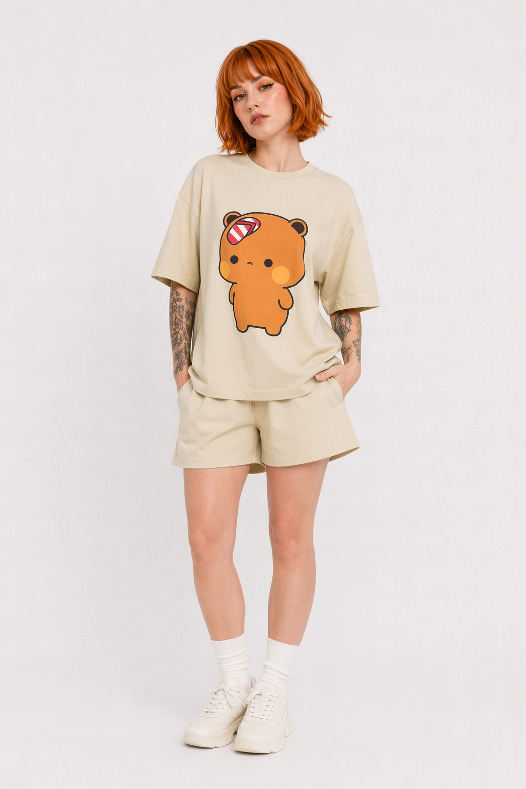 Dudu & Bubu T-Shirt in Breathable Fabric for Everyday Fun 1474 Khaki