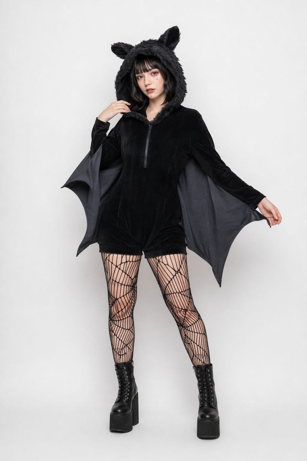 Bat-Wing Furry Complete Cosplay Set for Halloween Fun XL