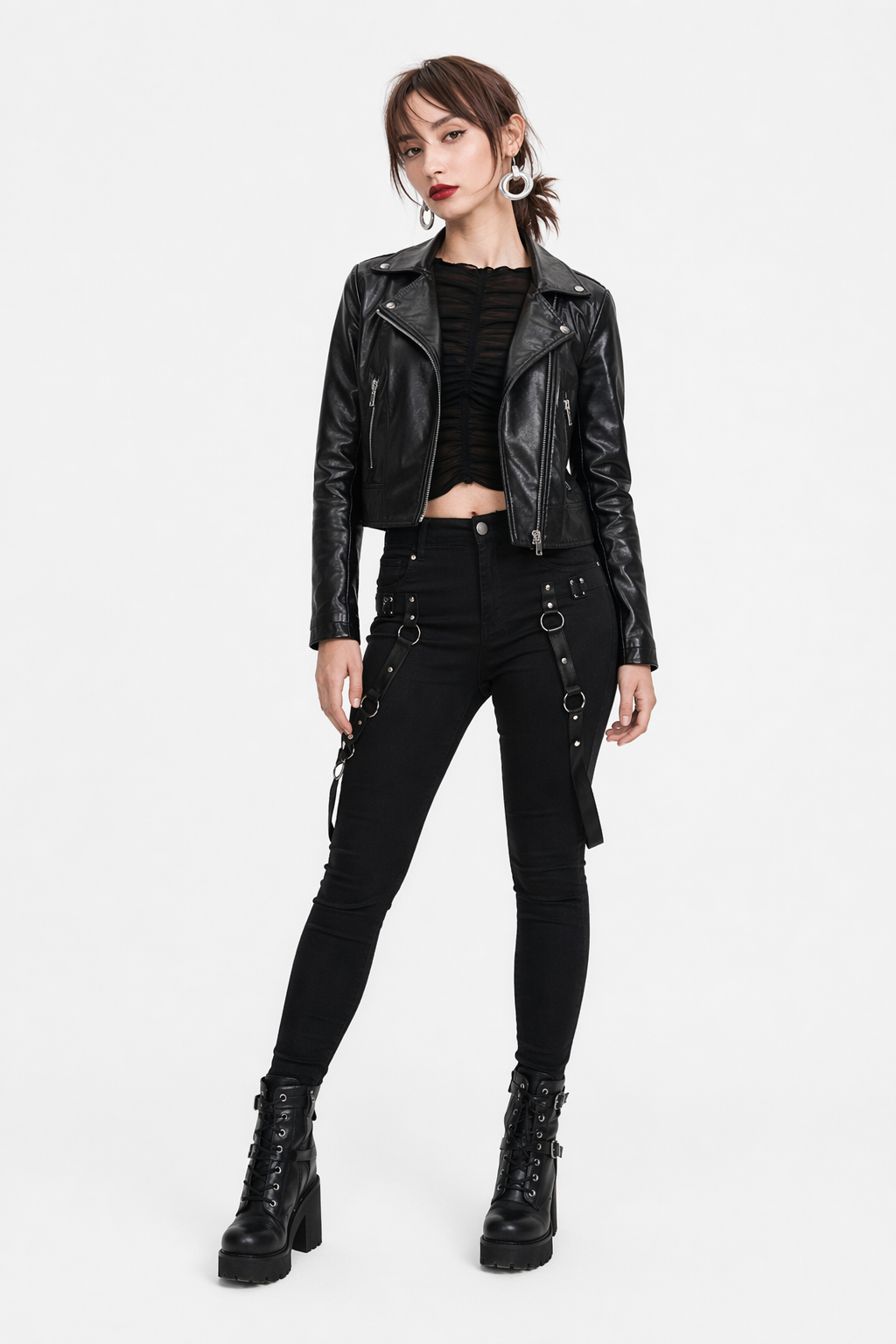 Vegan Leather Moto Jacket for Cosparty in Multiple Colors Black