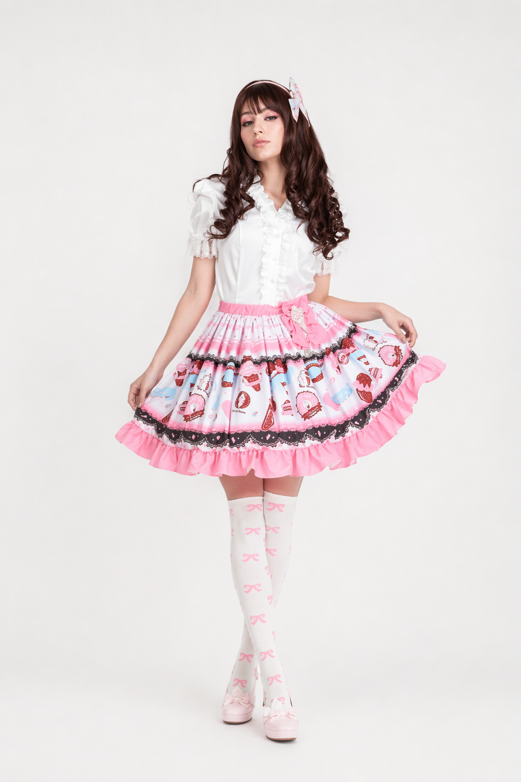 Sweet Lolita Skirt with Tea and Crumpet Style Design S