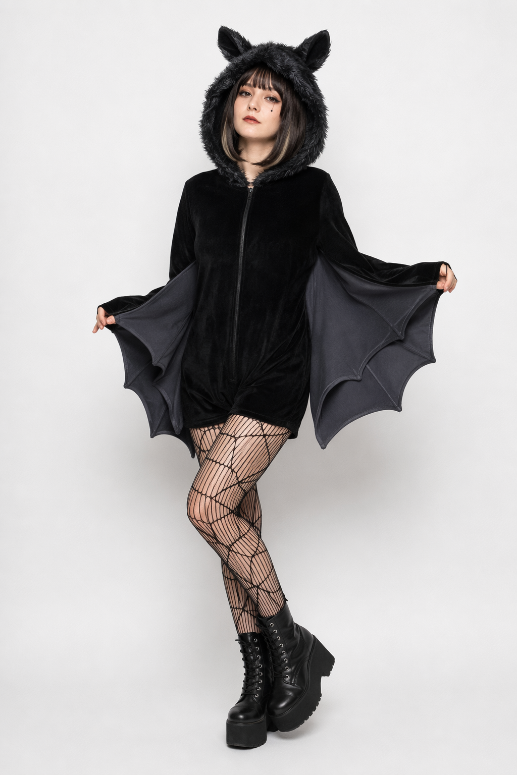 Bat-Wing Furry Complete Cosplay Set for Halloween Fun XXXL