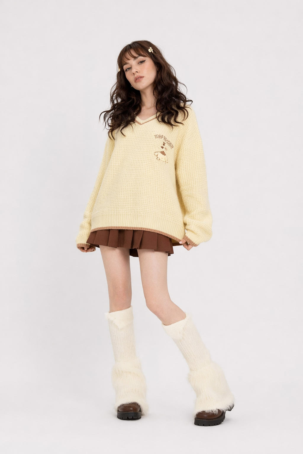Kawaii Prepstar Sailor Pullover Sweater for Cute Cosplay Events Pom Pom Purin