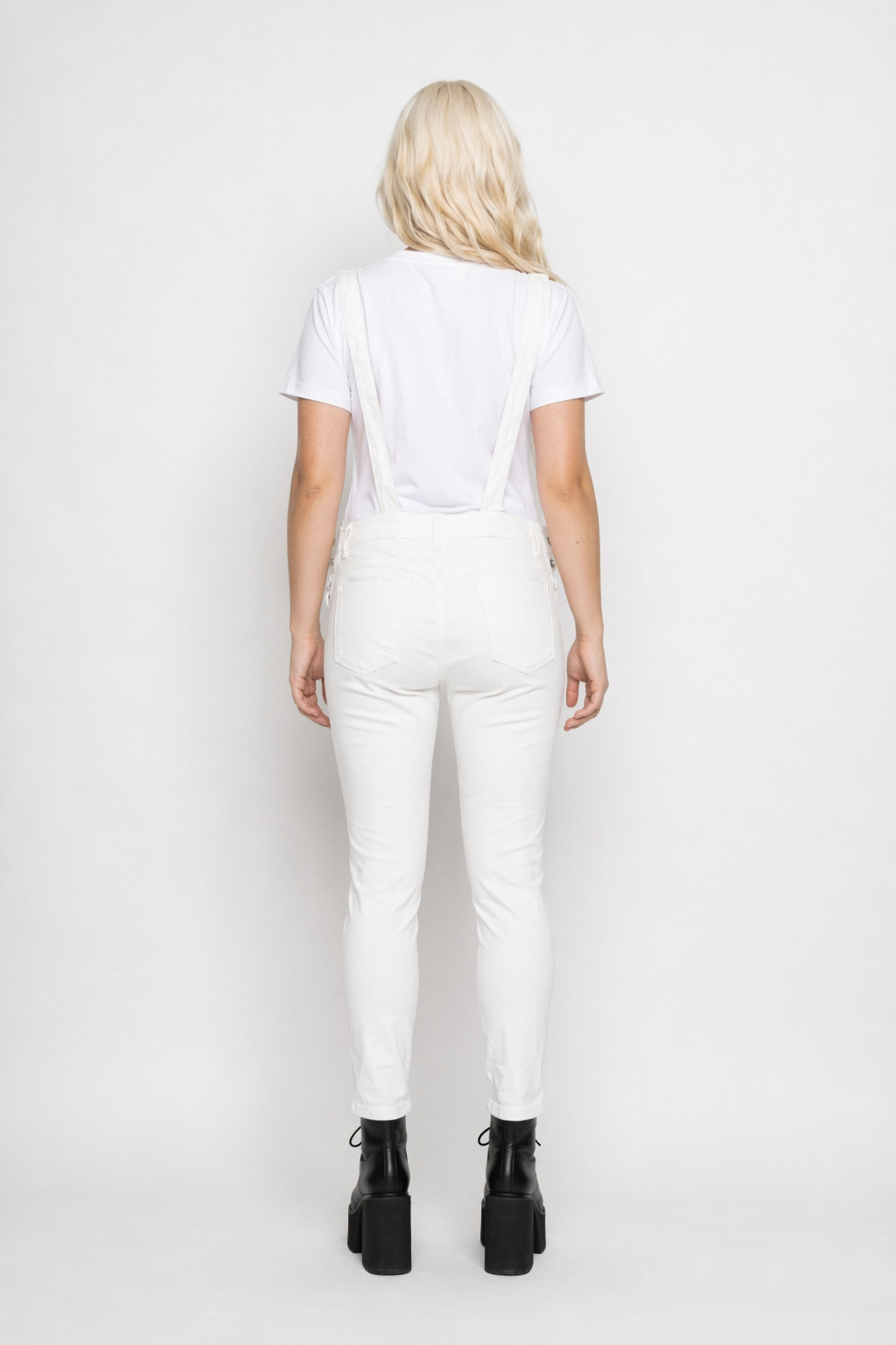 Cute Full Length Overalls in White or Black White